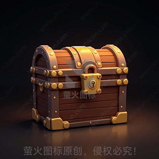 深色背景下的复古宝箱