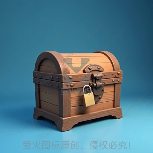 一只带锁的古老木质宝箱