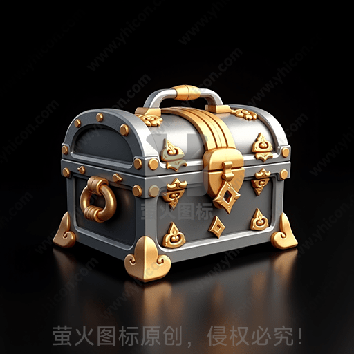 银色和金色装饰的宝箱