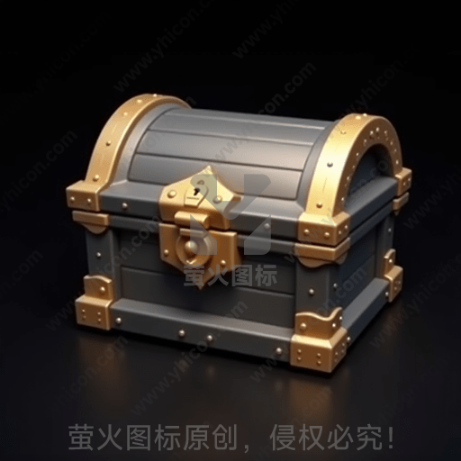 古老风格的宝箱，金属和木质结构