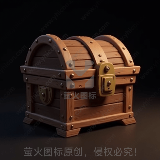 老式木制宝箱，背景为黑暗