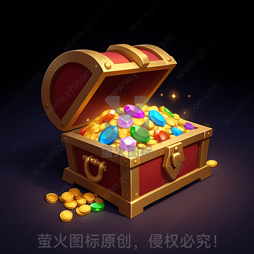 一个宝箱内满是闪光的金币和宝石