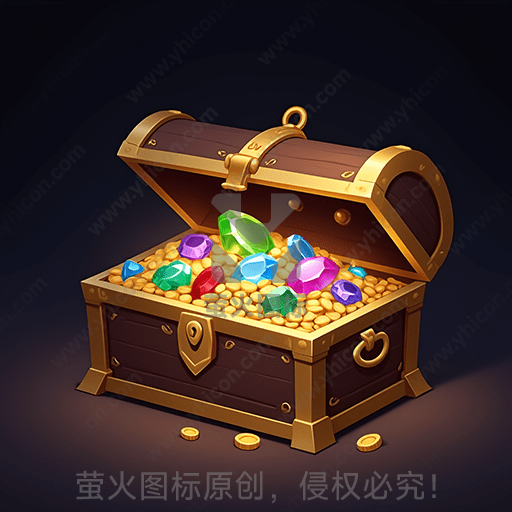 宝箱内满是金币和五彩宝石