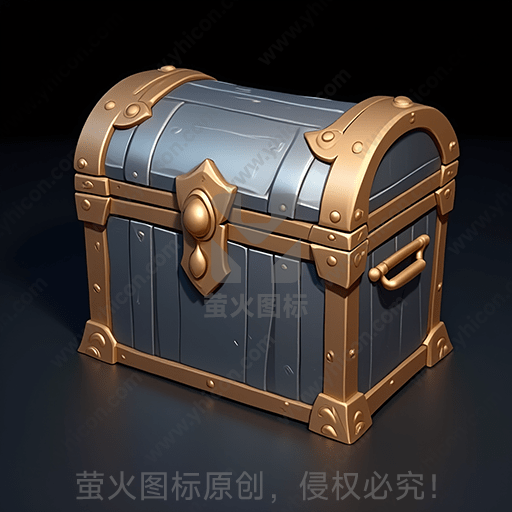 一只传统风格的木质宝箱