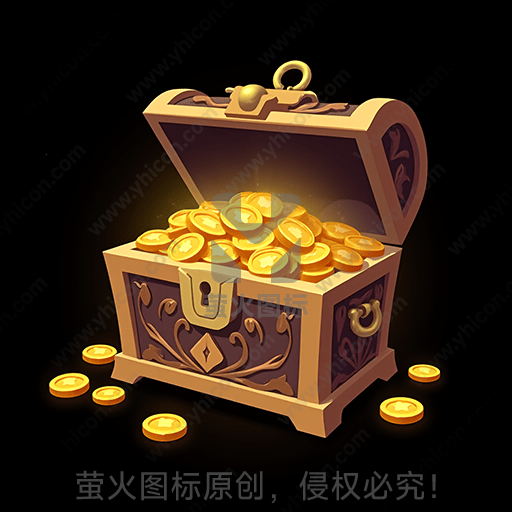 装满金币的木制宝箱
