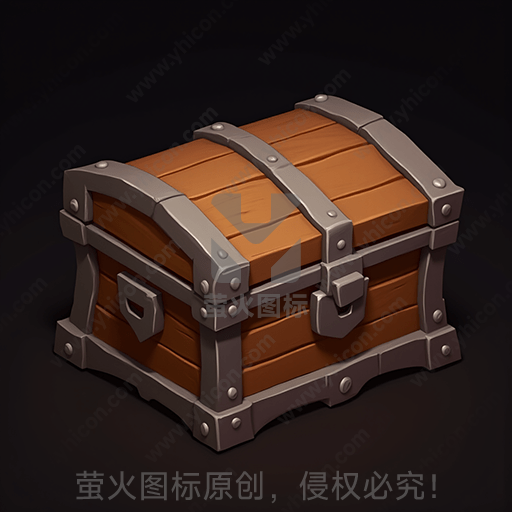 木质打造，铁条加固的宝箱