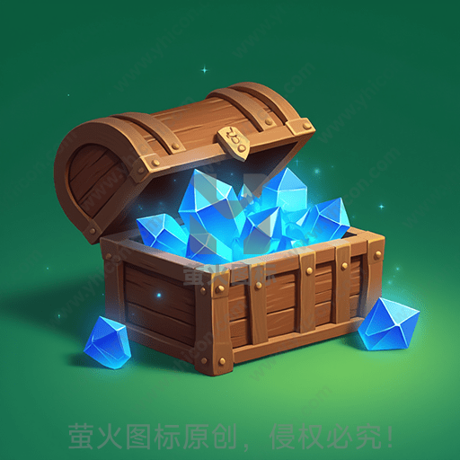 开启的木箱子里满是蓝色宝石