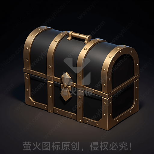 一只复古风格的封闭宝箱