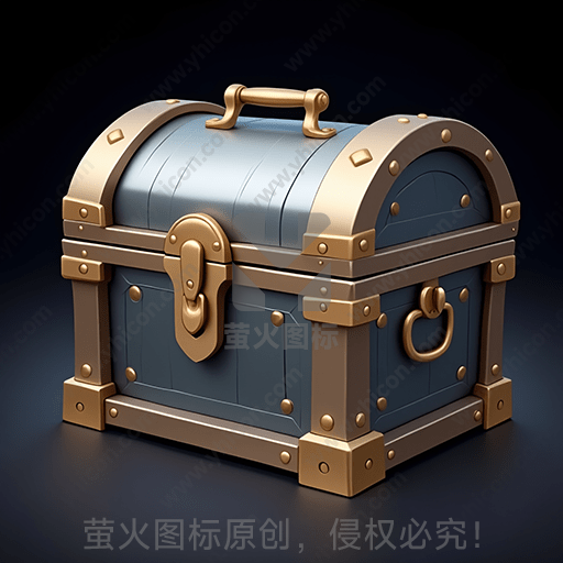 具有金属边框的深色复古宝箱