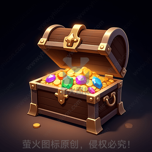 装满金币宝石的古老宝箱