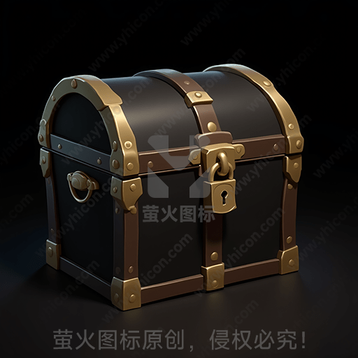 一只老式木质金属镶边的宝箱