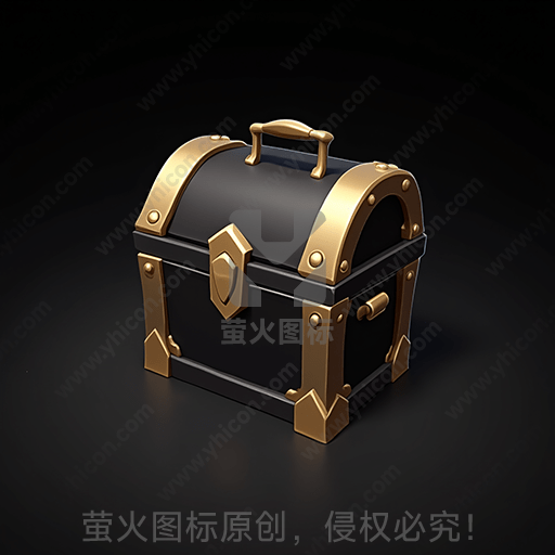 黑色和金色的古老宝箱