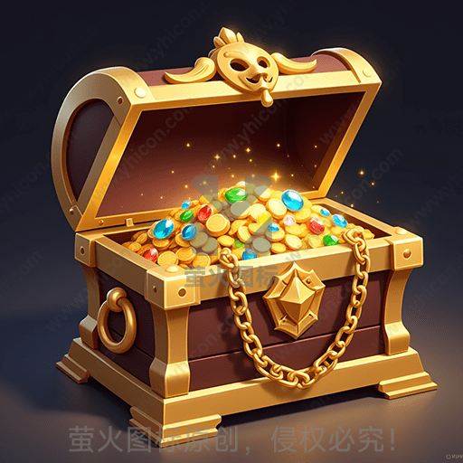 装满金币和宝石的华丽宝箱