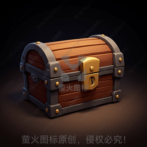 暗色背景上的一只老式木制宝箱