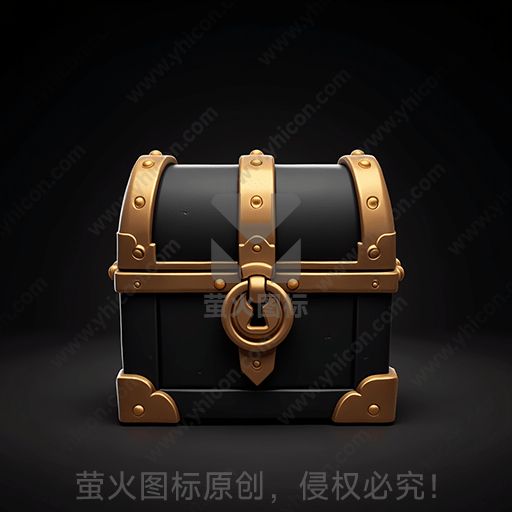 一只古典式的黑色和金色宝箱
