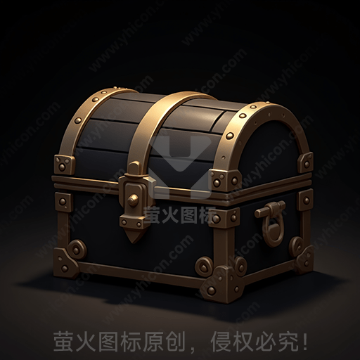 深色木质框架，金属扣带，旧式宝箱