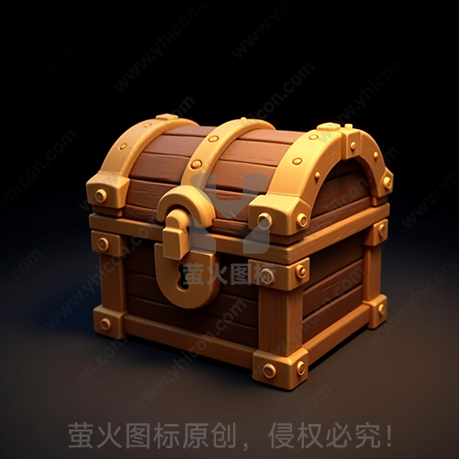 一只木质金属扣古董箱