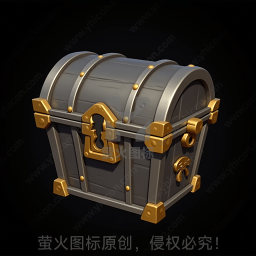 灰色和金色的复古宝箱