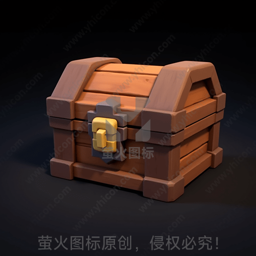 一个封闭的木质宝箱，上锁