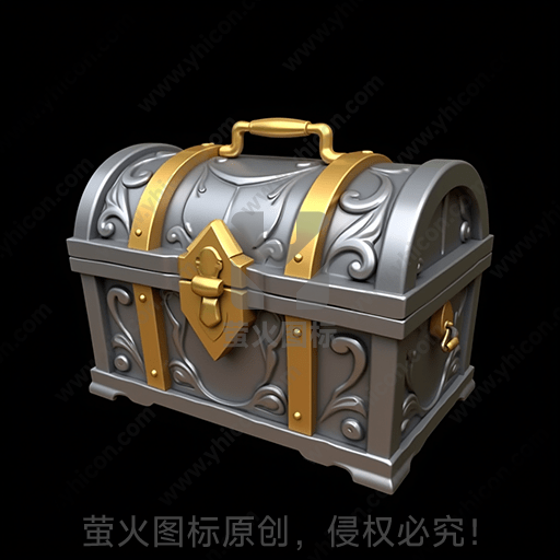 银色和金色的复古宝箱