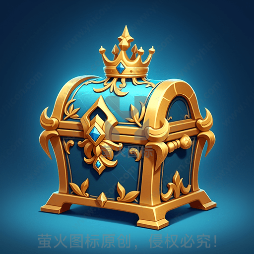 蓝色玻璃与金色边框的华丽宝箱