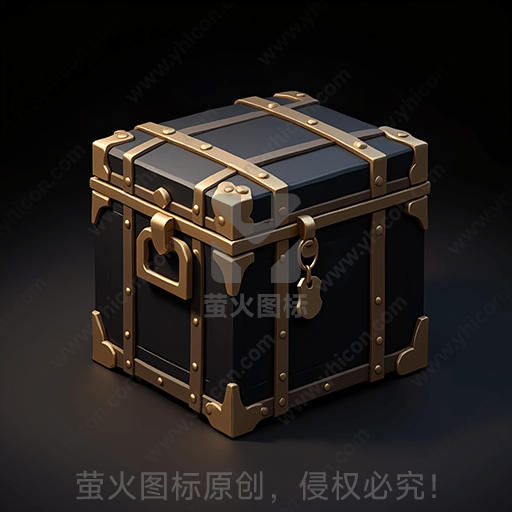 一只黑色带金边的神秘箱子