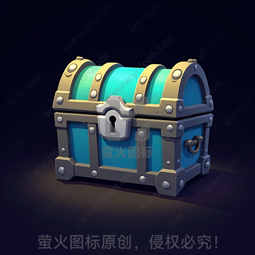 蓝色和金色的复古宝箱