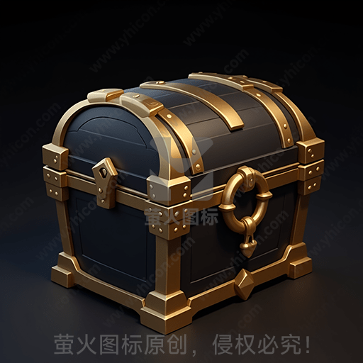 深蓝色金属质感的宝箱