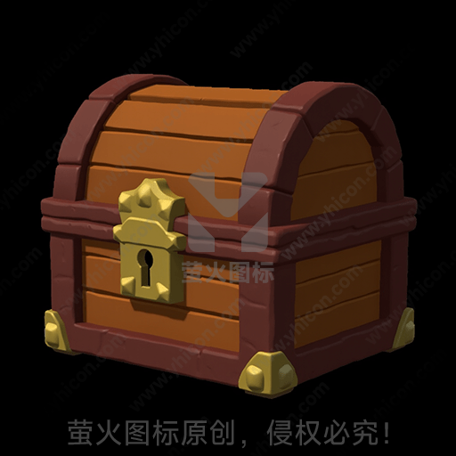 木质纹理的经典海盗宝箱