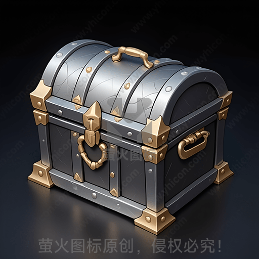 古老风格的大型宝箱，精致金属件