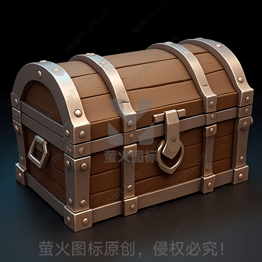 一只古典风格的木质宝箱