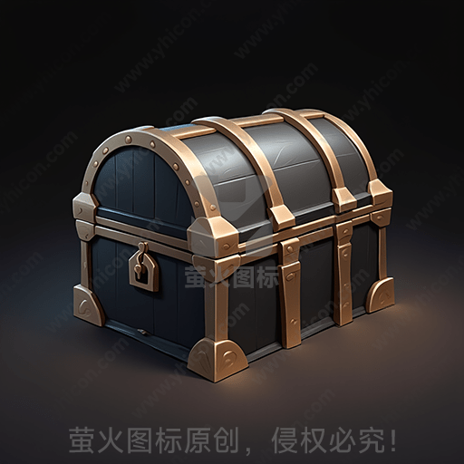 3D渲染的中世纪风格宝箱