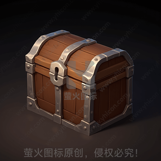 深色木质加铁箍的古老宝箱