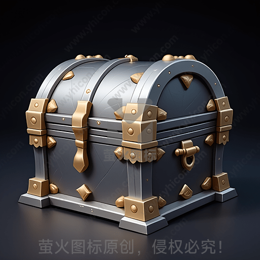 一只铁质的带金属装饰的宝箱