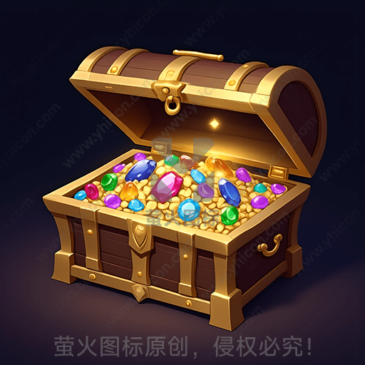 满载珠宝与金币的宝箱