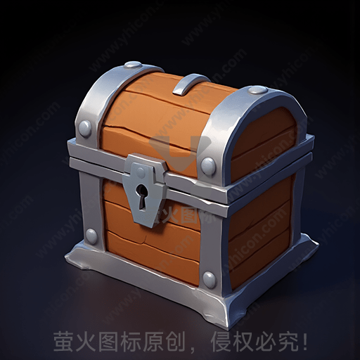一个古典风格的木制宝箱，带锁