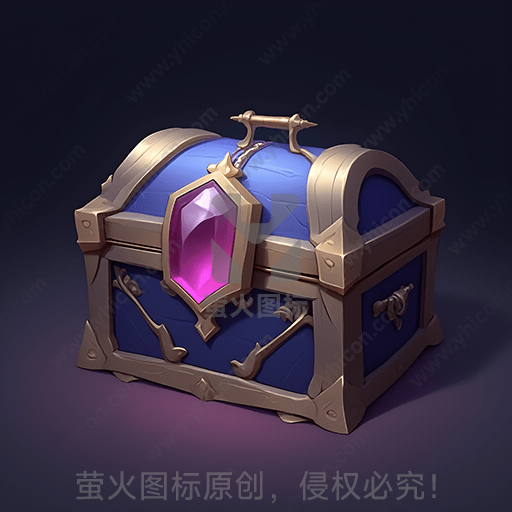 紫色宝石点缀的神秘古董箱