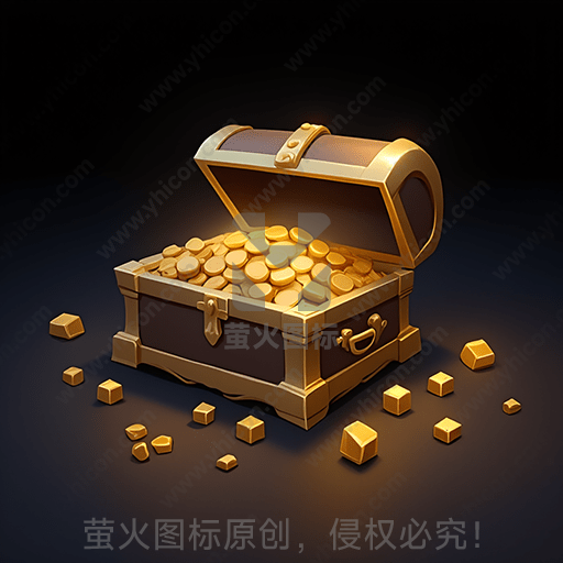 开启的宝箱中满是金币和金块