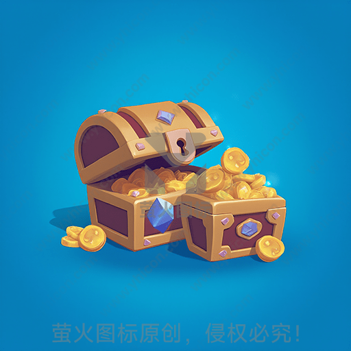 开启的宝箱里满是金币和宝石