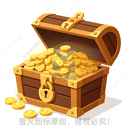木制宝箱中满满的金币