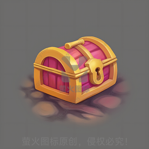 粉红色和金色的华丽宝箱