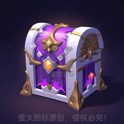紫色装饰的奇幻风格宝箱
