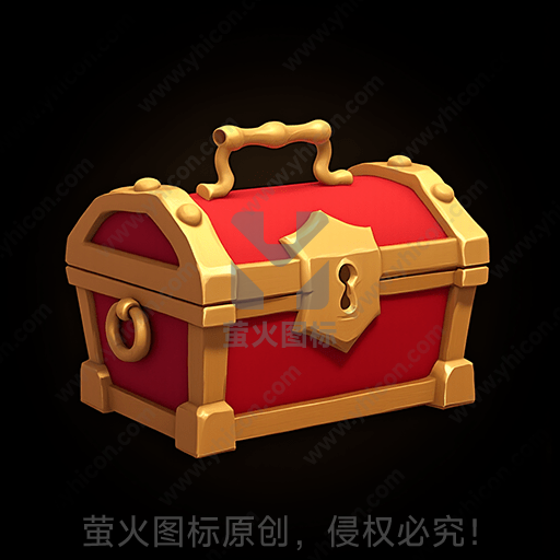 红色金边古典风格的宝箱