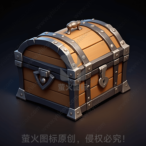 金属条固定的老式木质宝箱