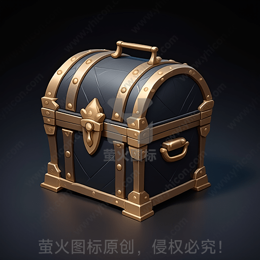 一只设计精美的宝箱，金属装饰