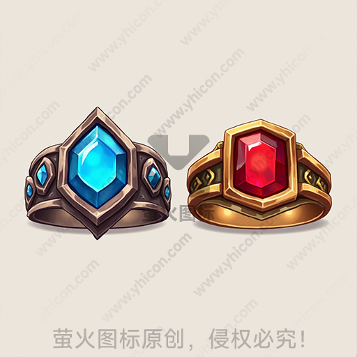 闪闪发光的蓝宝石戒指，雕刻精细