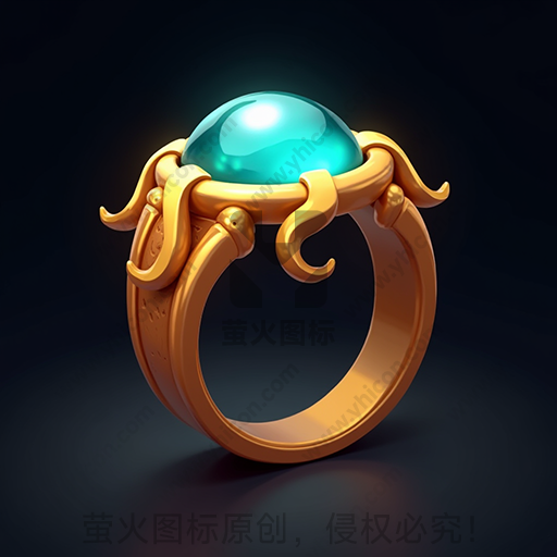 金色戒指，镶嵌有蓝色宝石