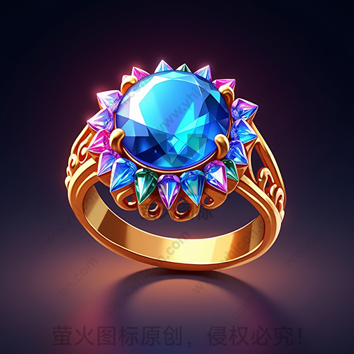金色戒指镶嵌蓝色及彩色宝石