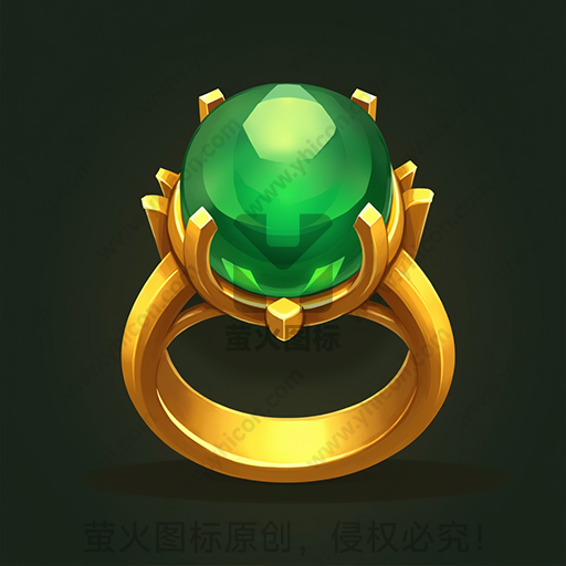 一枚镶有大绿宝石的金戒指