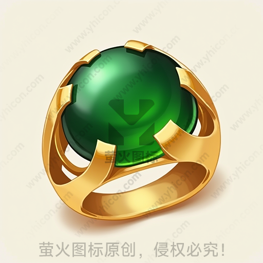 黄金戒指镶嵌大绿宝石